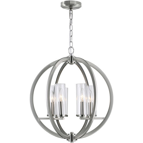 Elton 6 Light 19 inch Satin Nickel Chandelier Ceiling Light
