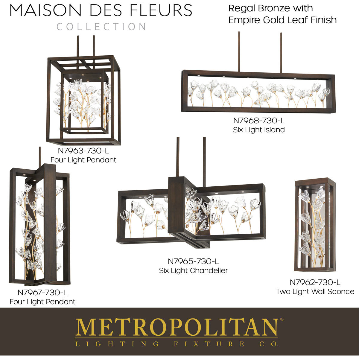 Maison Des Fleurs LED 7.13 inch Regal Bronze with Empire Gold Wall Sconce Wall Light