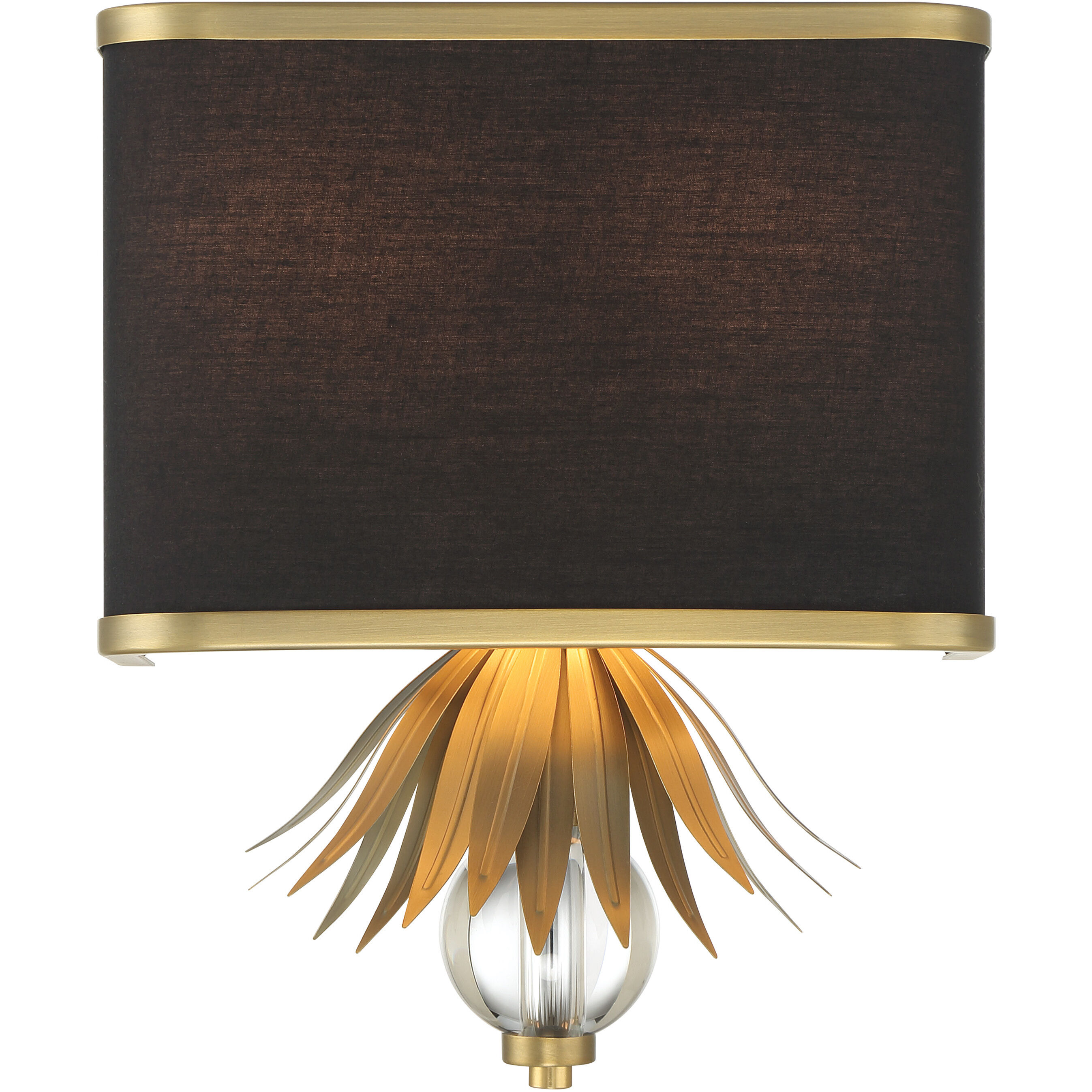 Caprio 2 Light 11 inch Natural Brushed Brass Wall Lamp Wall Light