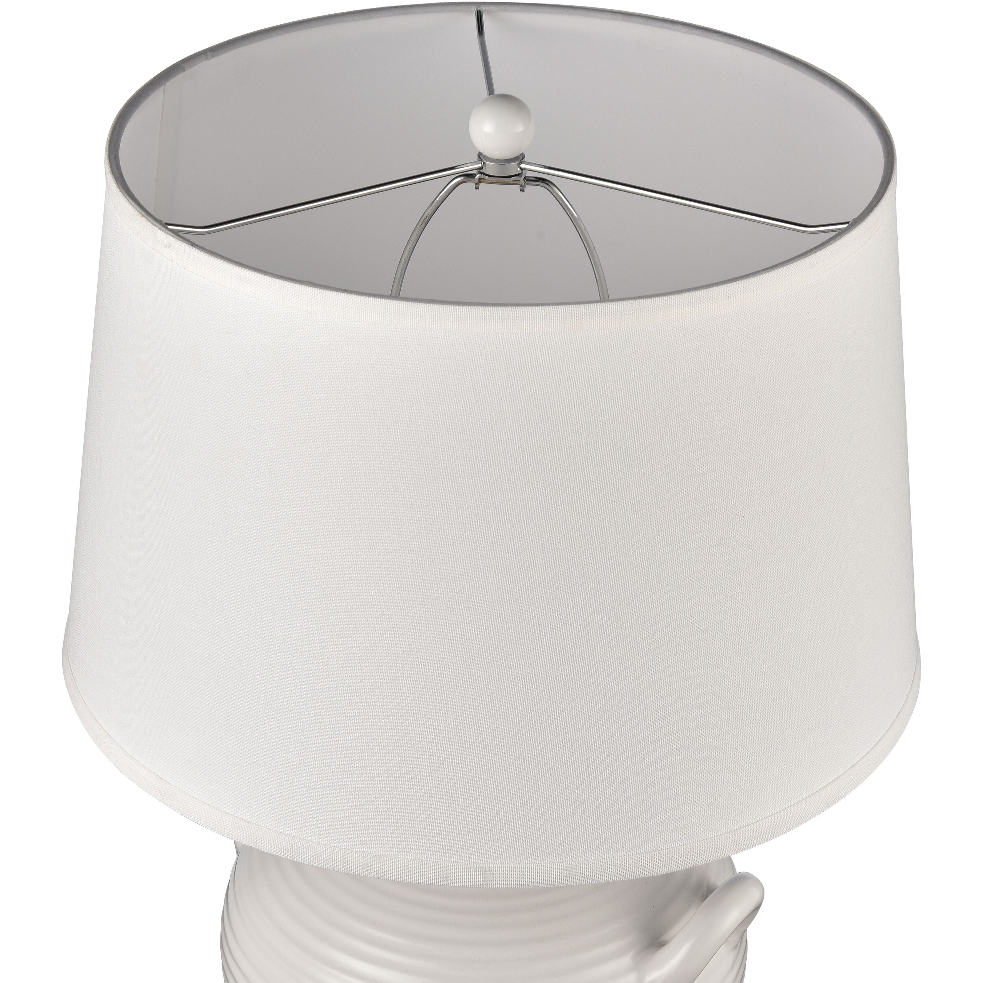 Oxford 25 inch 150 watt Gloss White with Matte White Table Lamp Portable Light