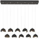 Brooklyn 10 Light 44.5 inch Black and Bronze Pendant Ceiling Light in Black/Bronze, Rectangular