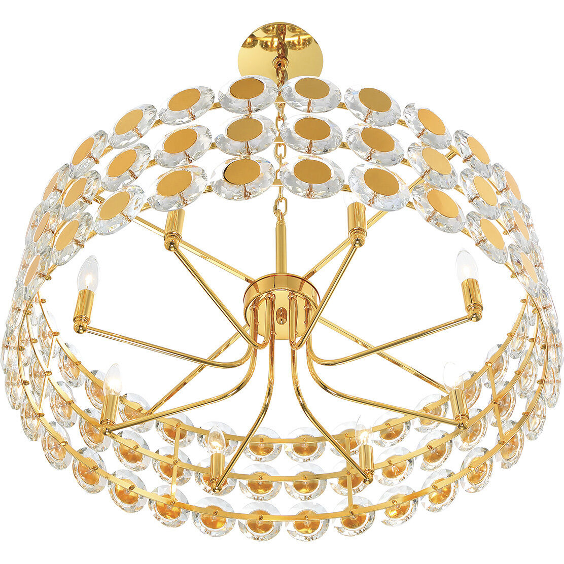 Perrene 8 Light 31.5 inch Gold Chandelier Ceiling Light