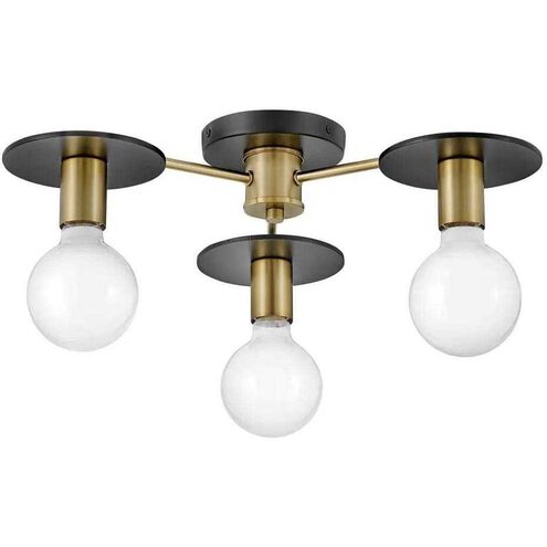 Bobbie LED 20 inch Lacquered Brass Chandelier Ceiling Light, Semi-Flush Mount