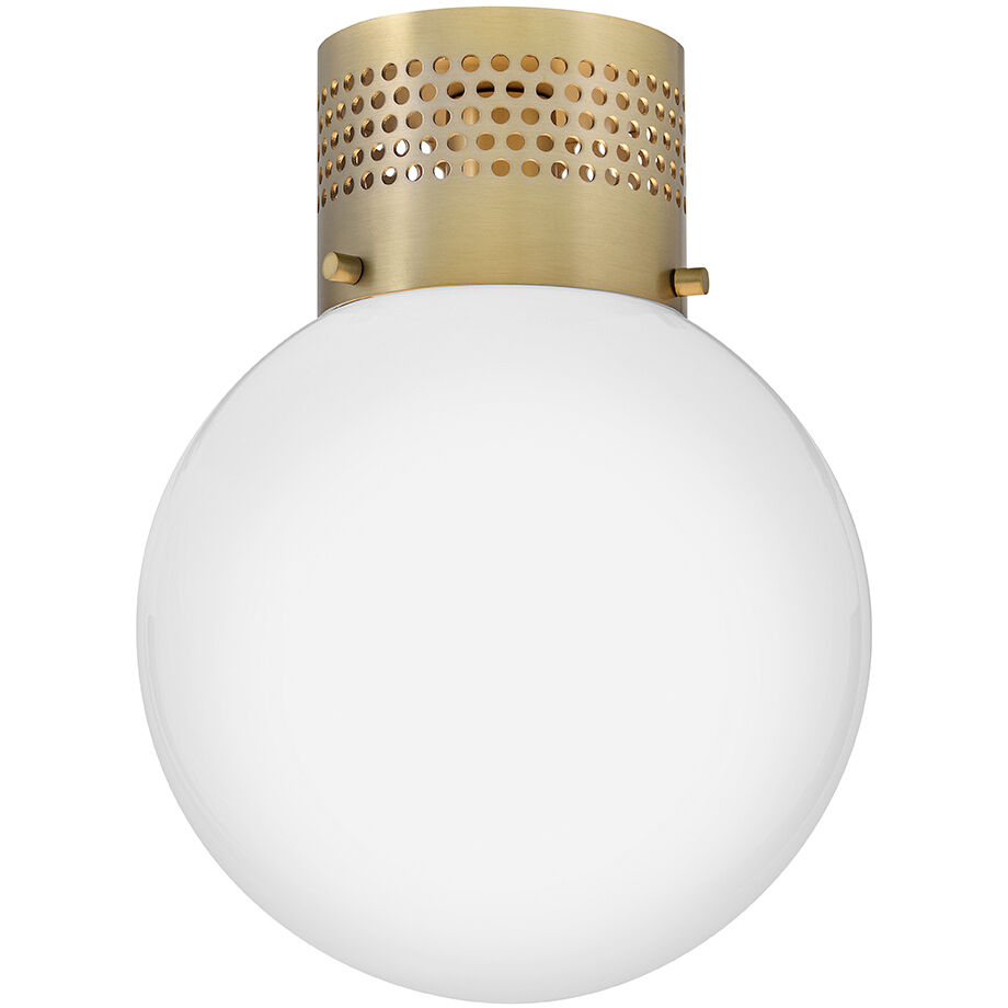 Taj 1 Light 9.75 inch Lacquered Brass Flush Mount Ceiling Light