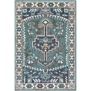 Frankie 87 X 63 inch Teal/Navy/Light Gray/Charcoal/Tan/Silver Gray Rugs