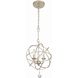 Solaris 3 Light 12.5 inch Olde Silver Mini Chandelier Ceiling Light