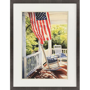 Vintage Porch Blue and Green and Red and Brown Framed Art