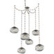 Nova 6 Light 19 inch Beige Silver Swag Multi-Pendant Ceiling Light in Smoke, Rectangular Chain