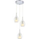 Jericho 3 Light Chrome Pendant Ceiling Light