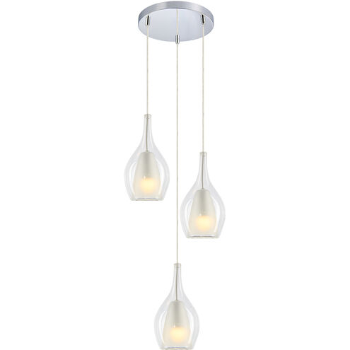 Jericho 3 Light Chrome Pendant Ceiling Light