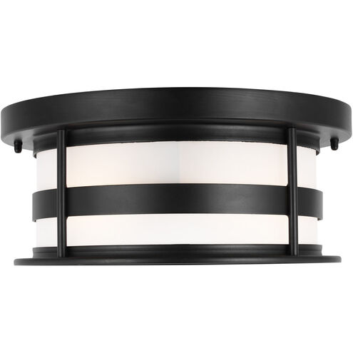 Wilburn 2 Light 13 inch Black Outdoor Ceiling Flush Mount