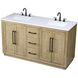 Chase 60 X 34 inch Linen Oak Bathroom Vanity Cabinet