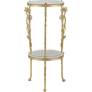Fiore 17 inch Polished Brass/Natural Accent Table
