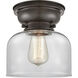 Aditi Large Bell LED 8 inch Oil Rubbed Bronze Flush Mount Ceiling Light in Clear Glass, Aditi