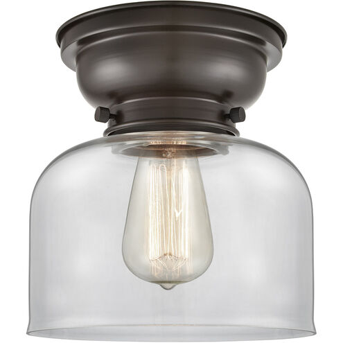 Aditi Large Bell LED 8 inch Oil Rubbed Bronze Flush Mount Ceiling Light in Clear Glass, Aditi