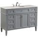 Park Avenue 48 X 35 inch Grey with Carrara White Marble Vanity Set in Gray