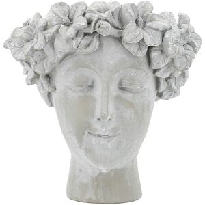 Girl Statue Gray Planter