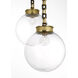 Marie Flanigan Bellamy LED 16 inch Soft Brass and Bronze Statement Chain Globe Chandelier Ceiling Light in Clear Glass