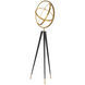 Cassini 80.71 inch Antique Brass and Black Floor Lamp Portable Light