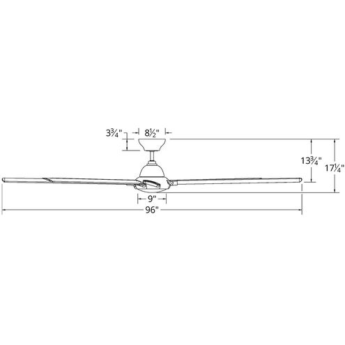 Hydra 96 inch Titanium Downrod Ceiling Fan in 2700K