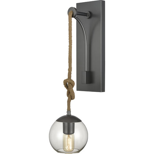 Haute Collar 1 Light 6 inch Pewter with Natural Sconce Wall Light