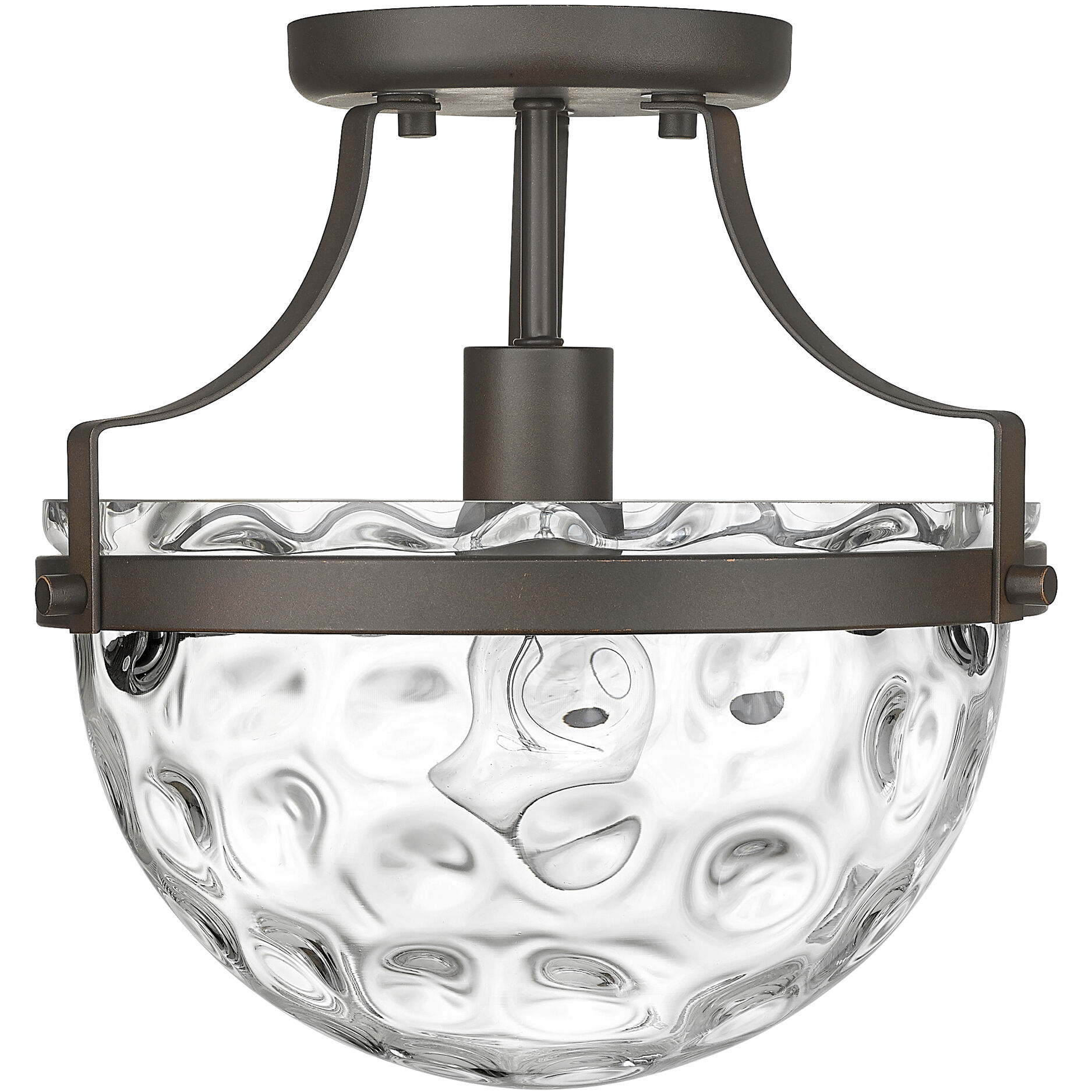 Quinn 1 Light 11 inch Oil Rubbed Bronze Semi-Flush Ceiling Light
