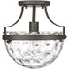 Quinn 1 Light 11 inch Oil Rubbed Bronze Semi-Flush Ceiling Light