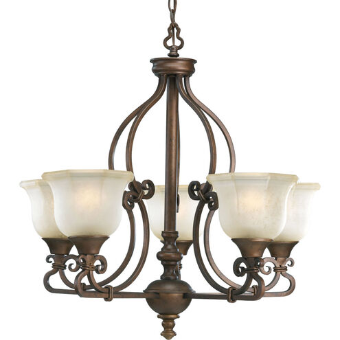 Guildhall 5 Light 27 inch Roasted Java Chandelier Ceiling Light