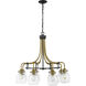 Kraken 8 Light 28 inch Matte Black and Olde Brass Chandelier Ceiling Light