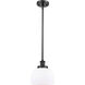 Ballston Large Bell 1 Light 8 inch Matte Black Pendant Ceiling Light in Matte White Glass, Ballston
