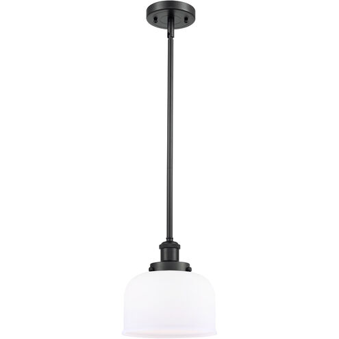 Ballston Large Bell 1 Light 8 inch Matte Black Pendant Ceiling Light in Matte White Glass, Ballston