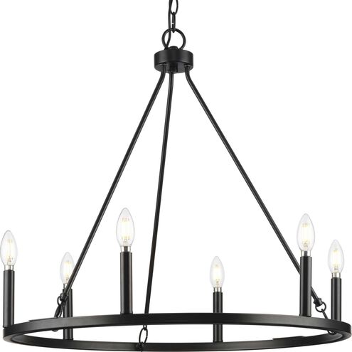 Gilliam 6 Light 27.62 inch Matte Black Chandelier Ceiling Light