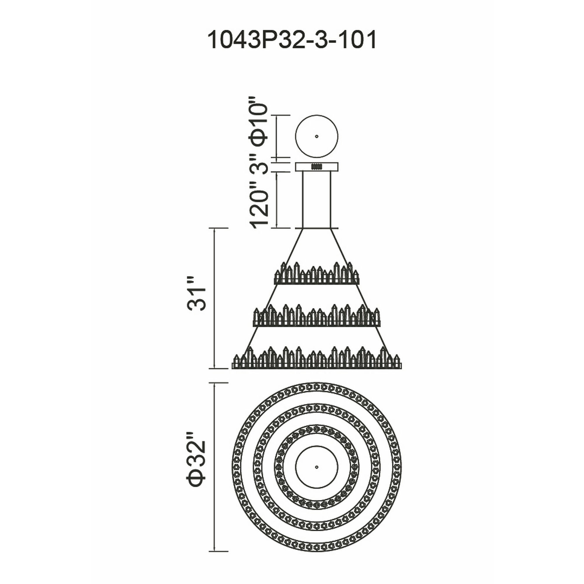 Juliette LED 32 inch Black Up Chandelier Ceiling Light