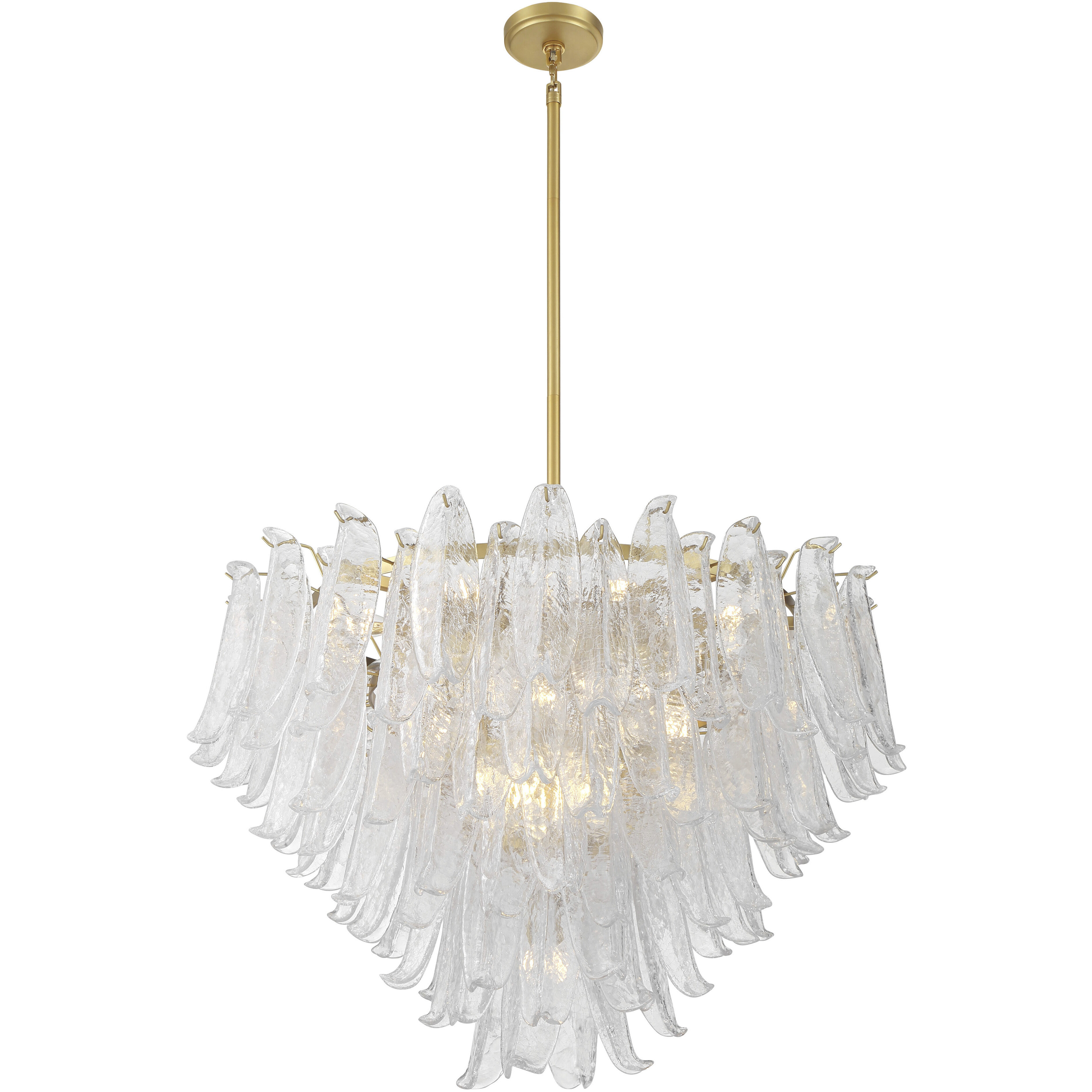 Regent 17 Light 36.75 inch Legacy Brass Chandelier Ceiling Light in Clear Crackled Glass