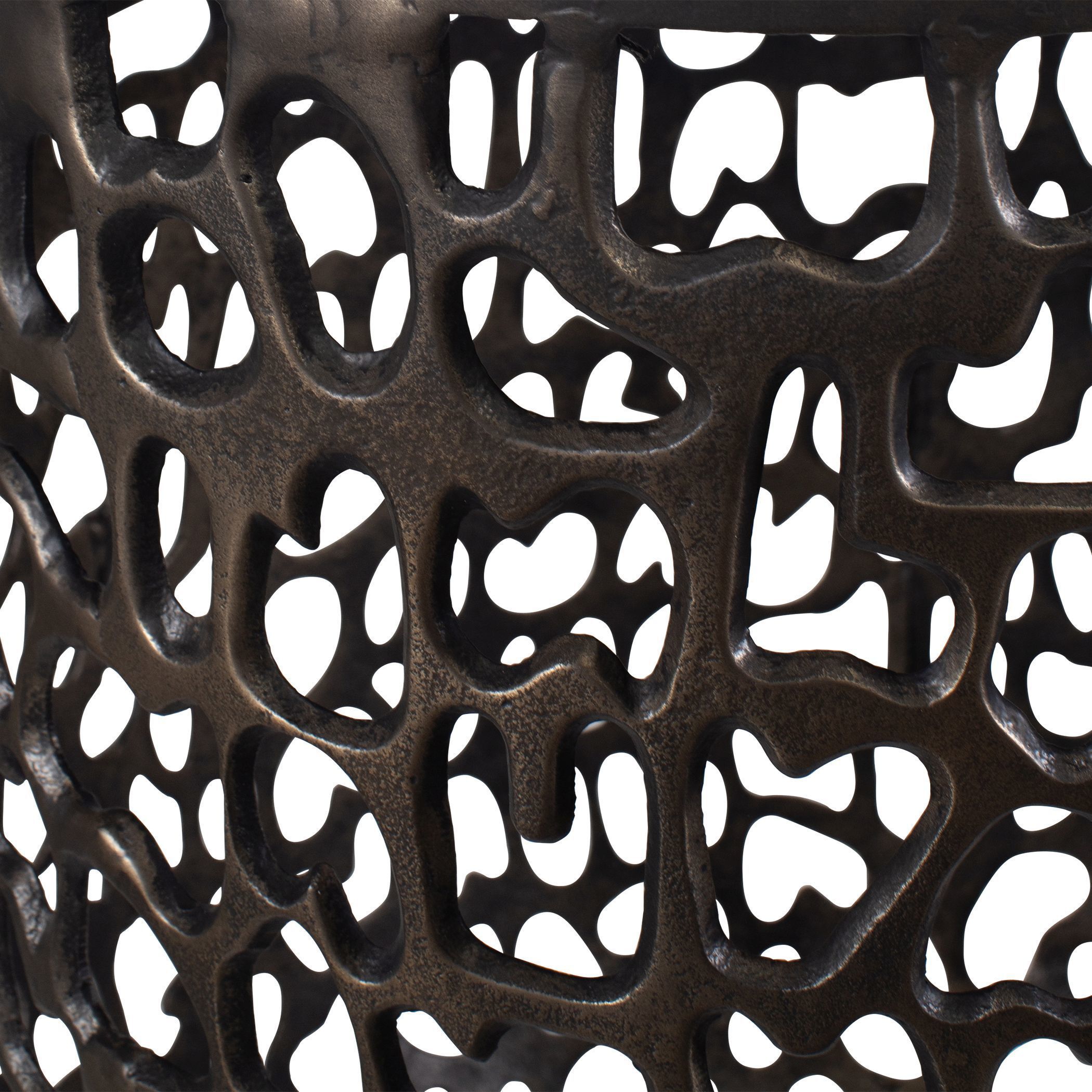 Sabena 20 X 18 inch Dark Bronze and White Marble Outdoor Side Table