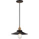 Bulstrode's Workshop 1 Light 11 inch Aged Gold Brass Pendant Ceiling Light in Aged Gold Brass and Black