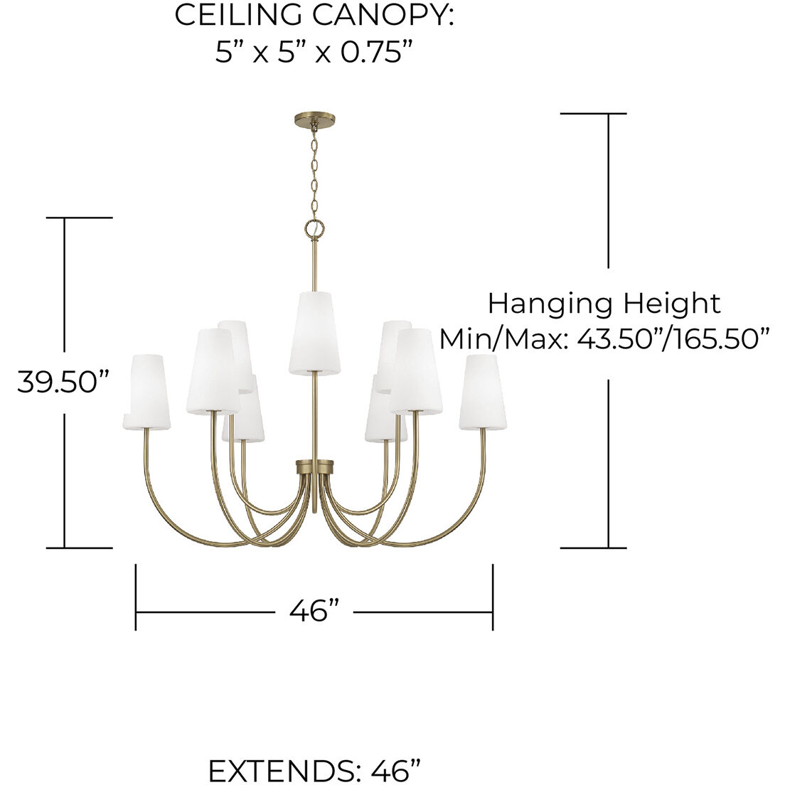 Averitt 9 Light 46 inch Aged Brass Chandelier Ceiling Light