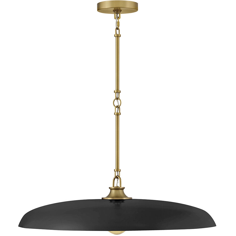 Sadie 1 Light 24 inch Lacquered Brass with Black Chandelier Ceiling Light