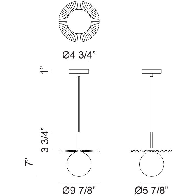 Modern Ruff 1 Light 9.88 inch Black Pendant Ceiling Light in Black and Opal Glass