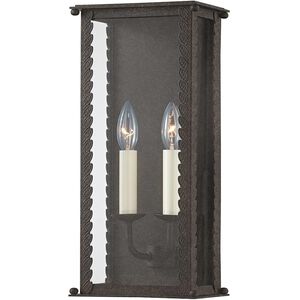 Zuma 2 Light 17 inch French Iron Outdoor Wall Sconce