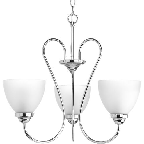Heart 3 Light 22 inch Polished Chrome Chandelier Ceiling Light