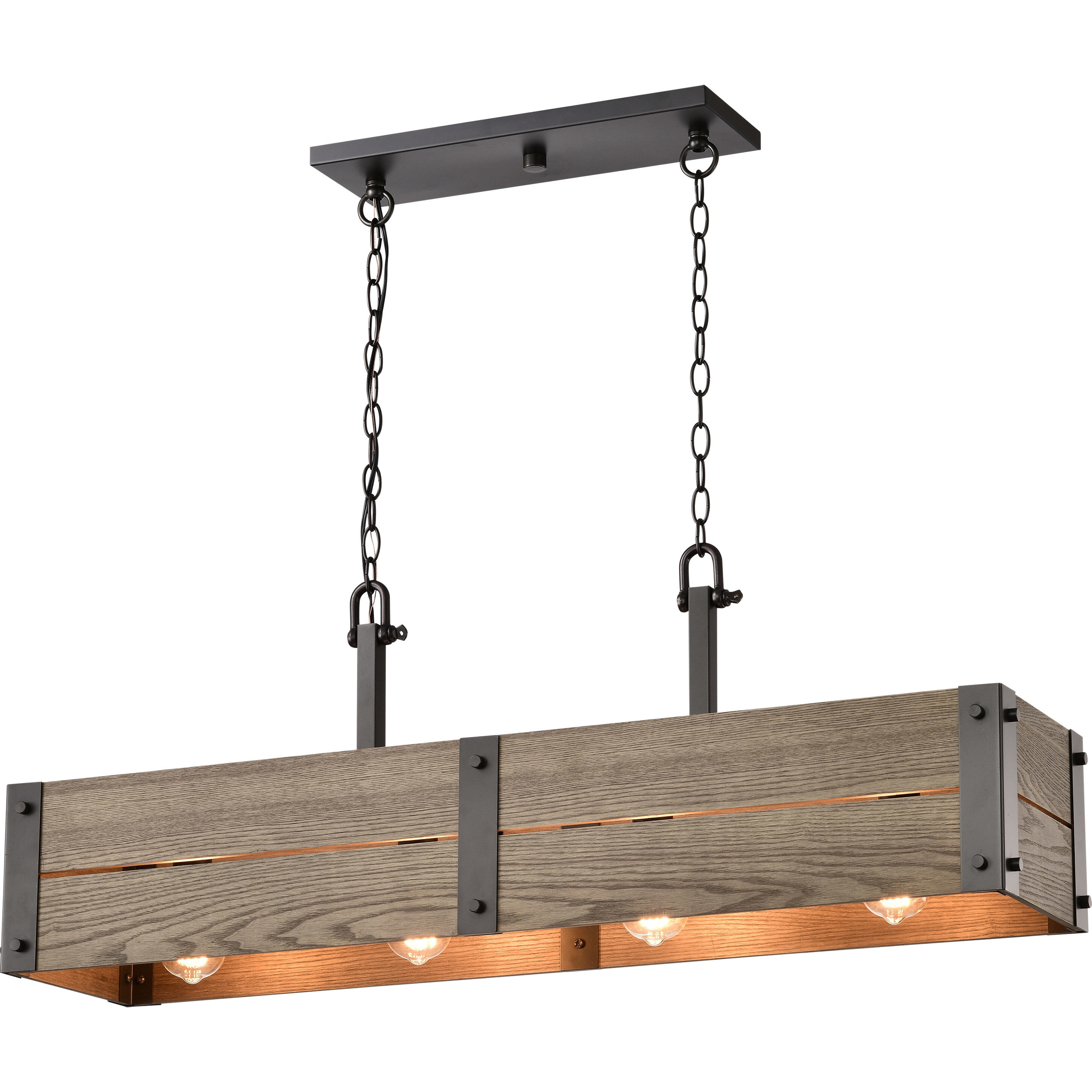 Winchester 4 Light 40.75 inch Bronze Trestle Ceiling Light