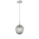 Aster LED LED 10 inch Classic Silver Pendant Ceiling Light in 3000K LED, Zircon Inner - Smoke Outer