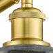 Ballston Belfast LED 6 inch Satin Gold Sconce Wall Light in Seedy Glass