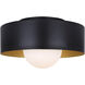 Daylon 1 Light 12.63 inch Black Flush Mount Ceiling Light