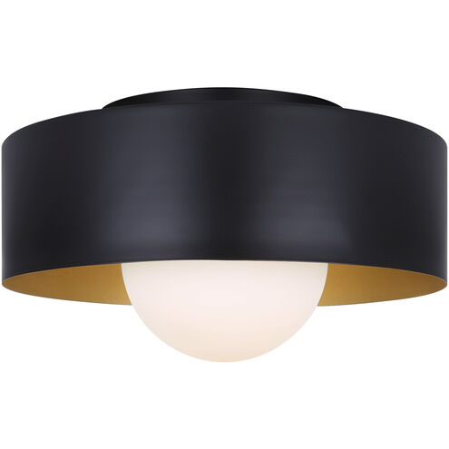 Daylon 1 Light 12.63 inch Black Flush Mount Ceiling Light