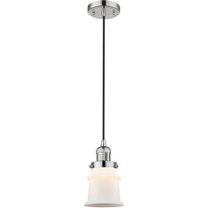 Franklin Restoration Canton 1 Light 6 inch Polished Nickel Mini Pendant Ceiling Light in Incandescent, Matte White, Franklin Restoration
