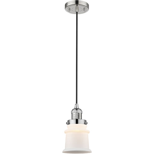 Franklin Restoration Canton 1 Light 6 inch Polished Nickel Mini Pendant Ceiling Light in Incandescent, Matte White, Franklin Restoration