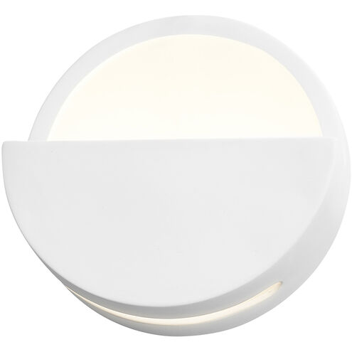 Ambiance LED 8 inch Gloss White ADA Wall Sconce Wall Light, Open Top Fixture, Dome