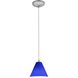 Martini LED 7 inch Brushed Steel Pendant Ceiling Light in Cobalt